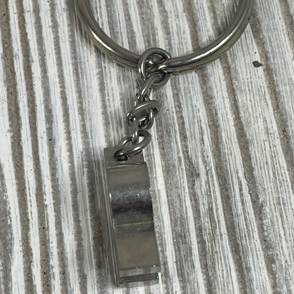 Silver Tone Metal Initial Letter R Block Charm Keychain Accessory - Picture 4 of 6